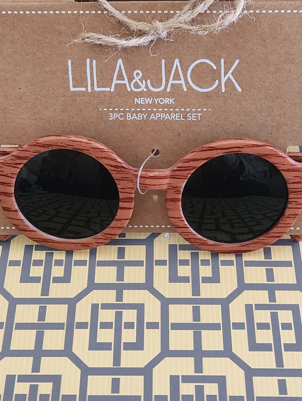 Janie & Jack Baby Sunglasses + Lila & Jack Woodgrain Toddler Set 2T